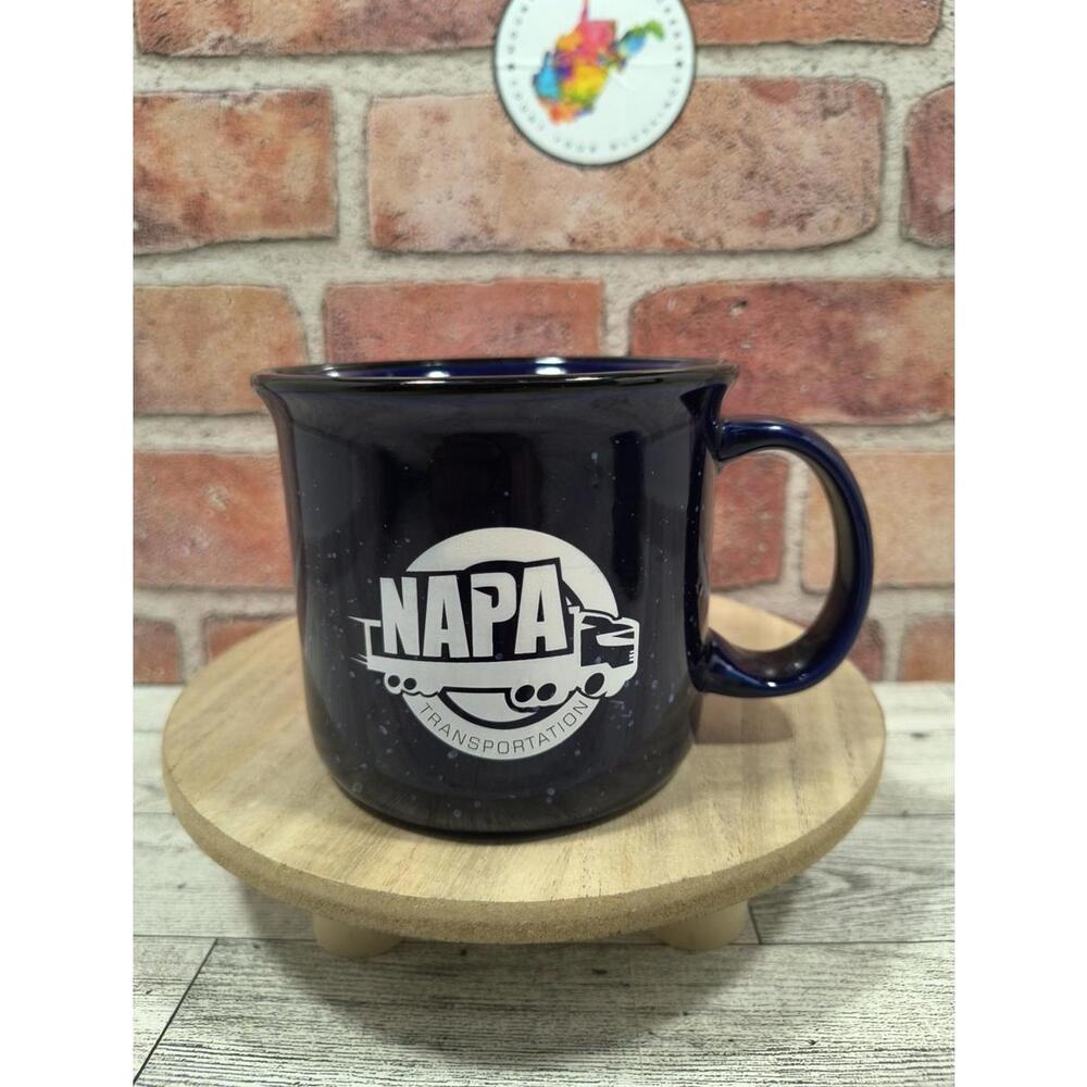 NAPA Transportation Dark Blue Speckled Ceramic Coffee Mug 12oz